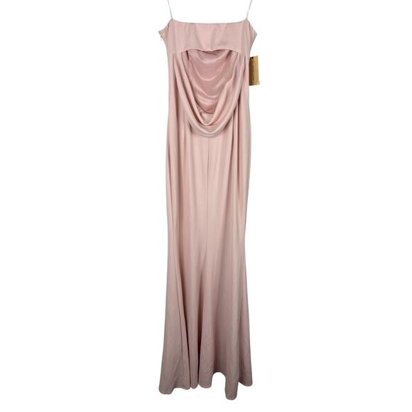 Katie May Mary Kate Gown Maxi Strapless Cutout Draped Formal Party Gala Blush 8 - Picture 7 of 9